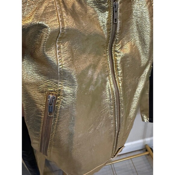 Free People Fast Lane Metallic Moto Jacket M - Picture 5 of 8